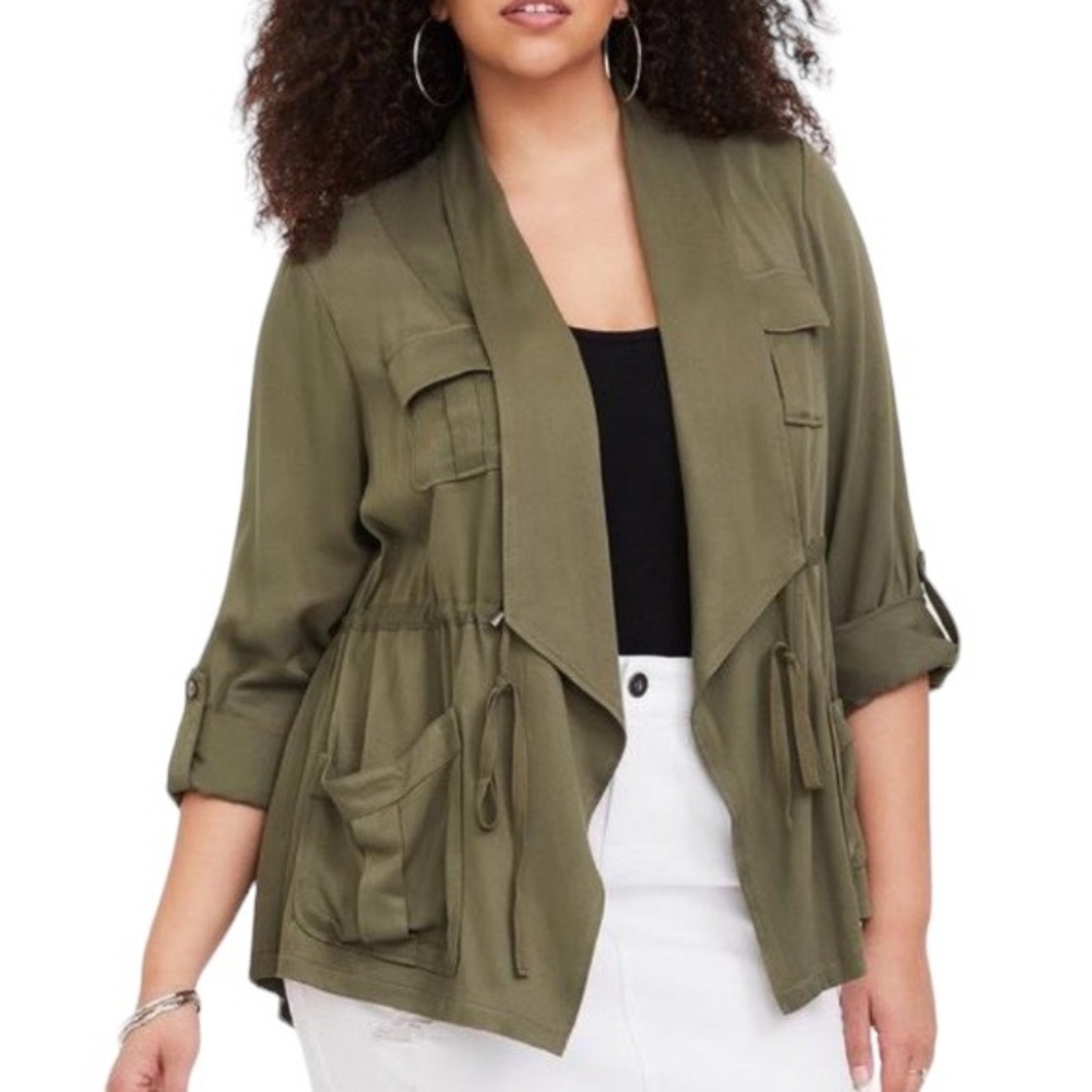 Torrid Light Weight Drape Front Anorak in deep Depths color size 0X or 12